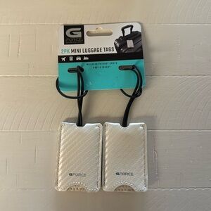 G Force Luggage tags in cream set of 2